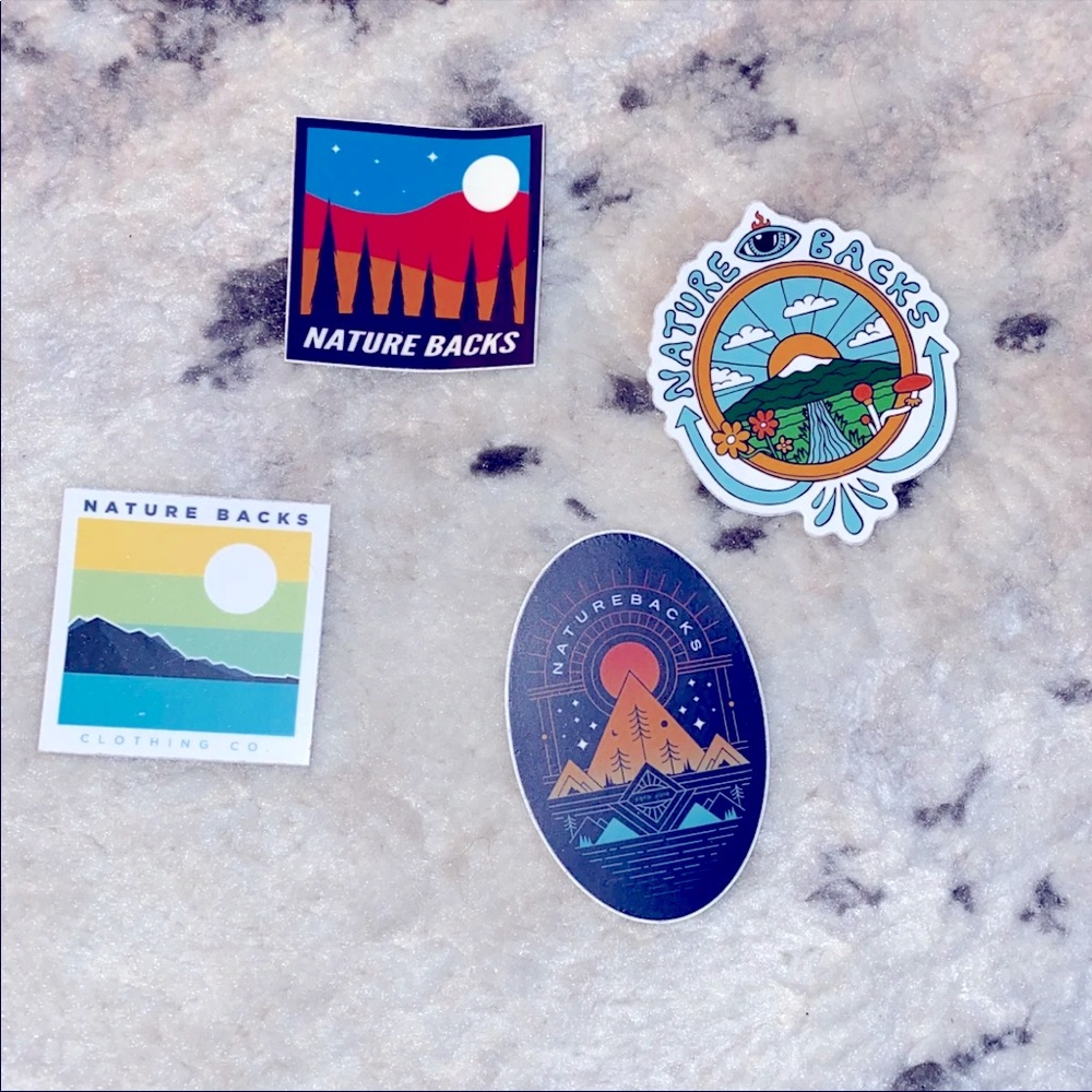 Nature backs sticker bundle NWOT!!